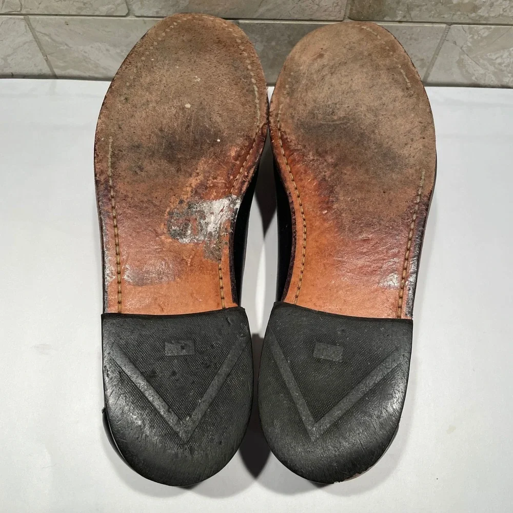 VTG Allen Edmonds Woodstock Black Brown Leather Kiltie Tassel Loafers Mens 12 D‎